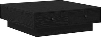 vidaXL Coffee Table Black oak 90 x 90 x 28 cm Engineered wood Vidaxl