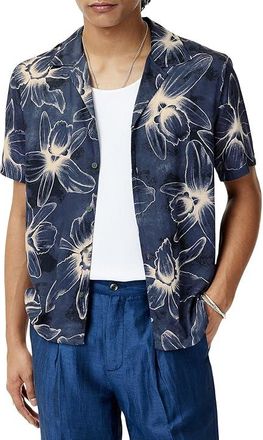 John Varvatos Dan Camp Collar Shirt W792S25 Mens Clothing Lake Blue : 2XL, Modal