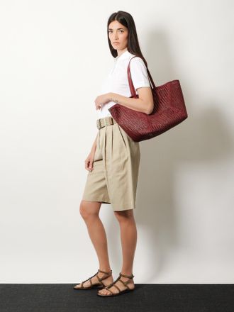 Brunello Cucinelli Womens Shoulder Bag Duo Raffia Purple Raffia-Leather Raffia/leather