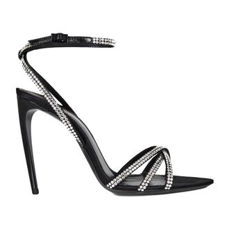 Saint Laurent Schoenen, Dames, Zwart, 37 EU, Leer, Ava 105mm Sandaal