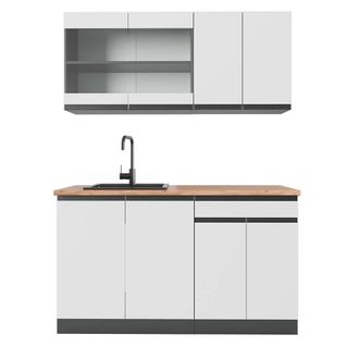 Vicco Cocina Vers&aacute;til R-line, Blanco/antracita, 140 Cm, Et Roble