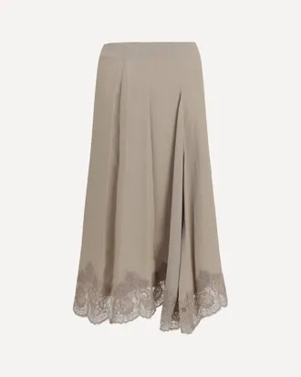P.A.R.O.S.H. P. A.R. O.S. H. Silk blend midi Skirt with lace hem Female S