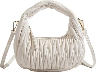 Generic Compatible For Handbag With PU Leather Lady Banquet Bag Womens Popular Shoulder At The Elbow(WHITE)