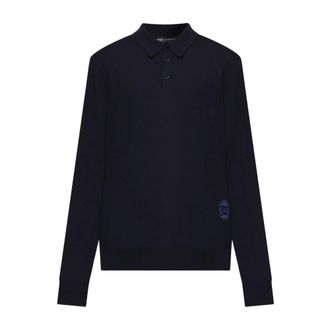 Dolce & Gabbana Tops, Heren, Blauw, XL, Wol, Wol Zonder Mouwen Polo