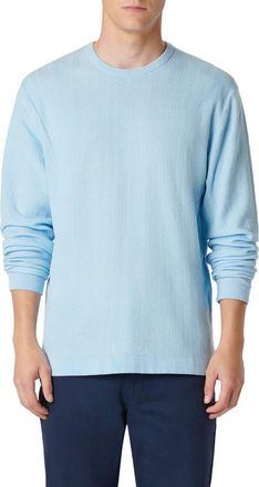 Bugatchi Cotton & Silk Crewneck Sweater in Sky at Nordstrom, Size Xx-Large
