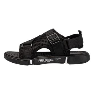 Generic Sandals Womens Mens Summer Flat Sandals with Straps Beach Soft Footbed Fashion Elegant Fly Net Peep Toe Breathable Platform Peeptoe Trekking Sandals O