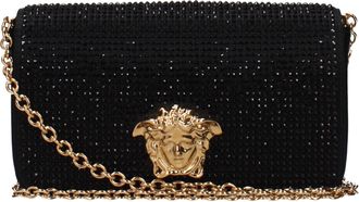 Versace Black Satin Clutch Womens Bag