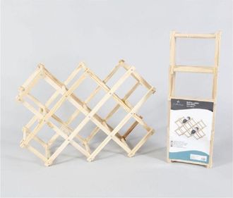 Trade Shop Trade Shop - Portabottiglie Cantinetta Legno 8 Bottiglie Scaffale Richiudibile Bottiglia Vino