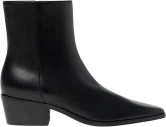 Scarosso Ambra Enkellaars - Dames - Laarzen met Hak - Zwart - 42 EU - Leer - Schoenen