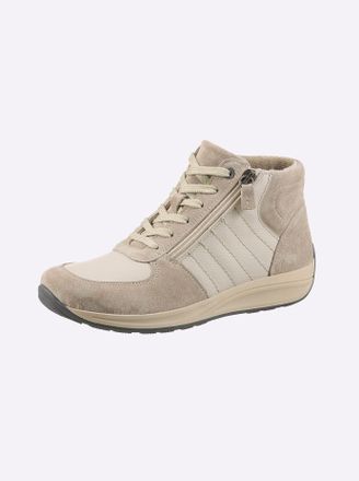 Casual Looks Stiefelette CASUAL LOOKS, Damen, Gr. 37, beige (sand), Glattleder, Veloursleder, Schuhe Stiefelette