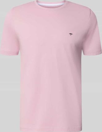 Fynch-Hatton Fynch-Hatton T-Shirt mit Rundhalsausschnitt und Label-Stitching in Hellrosa, Gr&ouml;&szlig;e 3XL