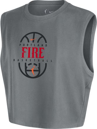 Nike Portland Fire Nike Womens WNBA Sleeveless Cropped T-Shirt in Grey | IQ8216-084