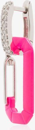 Eéra 18K White Gold And Pink Chiara Small Diamond Earring - Womens - Sterling Silver/Diamond/18kt White Gold/Enamel