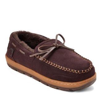 Dearfoams Fireside Forster Genuine Shearling Moccasin in Coffee at Nordstrom, Size 10