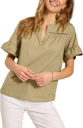Tommy Bahama Oceana Isle Flutter Sleeve Top in Sea Clay at Nordstrom, Size X-Large