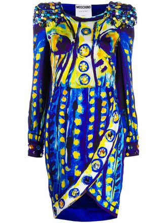 Moschino Jurk met print - Blauw