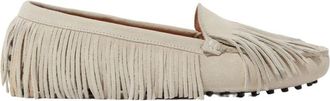 Scarosso Maya Penny Driving Loafers met Franjes - Dames - Loafers - Beige - 42 EU - Leer - Schoenen