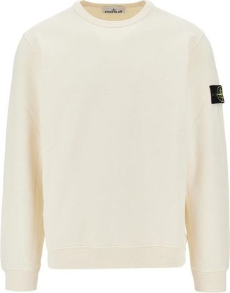 Stone Island Crewneck cotton sweatshirt with Logo Badge Man XL