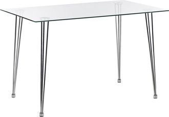 Beliani Mesa de comedor de vidrio templado 4 personas l120