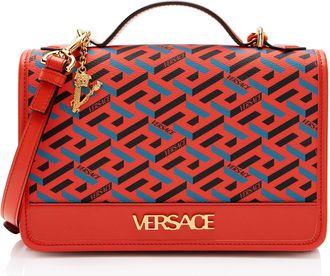 Versace La Greca Coated Canvas Top Handle