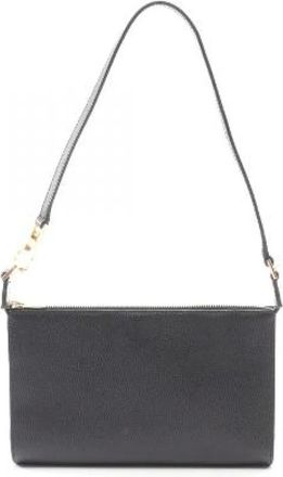 Ferragamo Pre-owned Shoulder Bags, female, Black, Size: ONE SIZE Pre-owned Gancini Leather Shoulder Bag