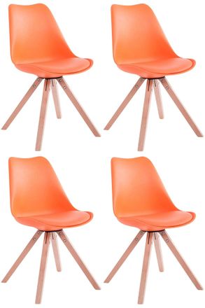 Clp Clp - Set Di 4 Sedie Toulouse In Similpelle Square Arancione Natura