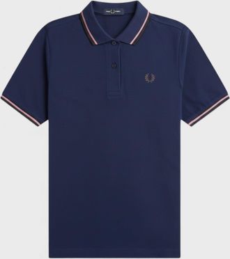 Fred Perry Womens Twin Tipped Polo Shirt French Navy XS - Size X-Small