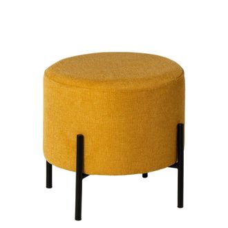 Koketto Home Puff n&oacute;rdico mostaza con patas de metal negro