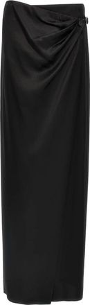 Tom Ford Wikkel Maxi Rok - Dames - Maxi Rokken - Zwart - 2XS - Leer - Rokken
