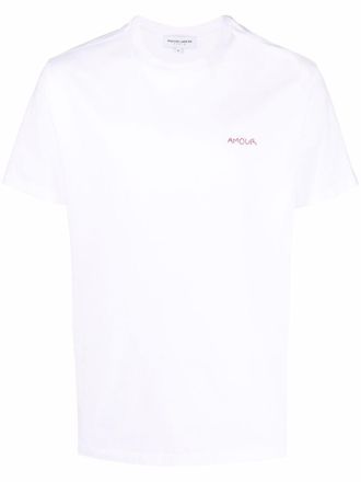 Maison Labiche slogan embroidered T-shirt - men - Organic Cotton - S - White