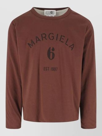 Maison Margiela knit sweater contrast collar crew neck print