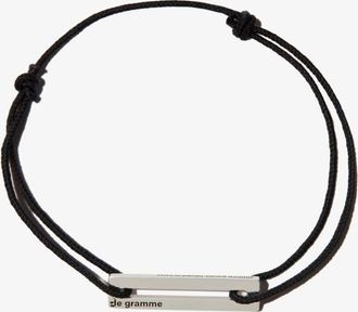 Le Gramme Sterling Silver Le 1.7g Perforated Cord Bracelet - Mens - Polyester/Sterling Silver