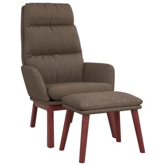 Nova Sill&oacute;n De Relax Con Reposapi&eacute;s De Tela Gris Taup&eacute; Vidaxl