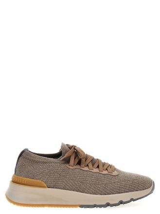 Brunello Cucinelli Grey Knitted Sneakers