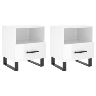 Berkfield Home Bedside Cabinets 2 pcs High Gloss White 40x35x47.5 cm Engineered Wood