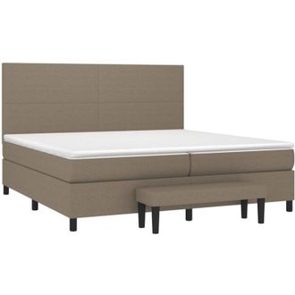 vidaXL Vidaxl - Cama Box Spring Con Colch&oacute;n Tela Gris Taupe 200x200 Cm