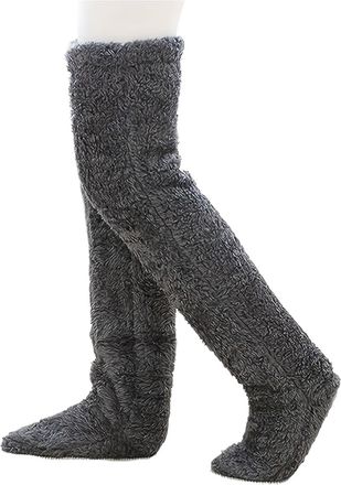 Generic Goose Down Knee Socks for Christmas, Fuzzy Leg Warmers, Soft comfort Long Fuzzy Thigh High Socks Cold Weather