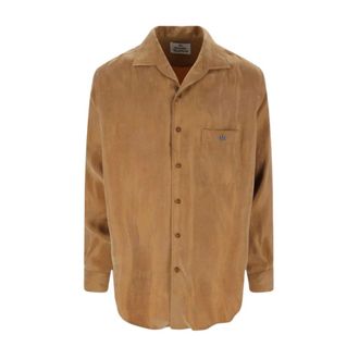 Vivienne Westwood Casual Shirts, male, Brown, Size: L Relaxed Collar Casual Shirt
