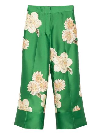 Alemais floral-print trousers - Green