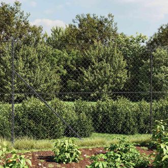 vidaXL Vidaxl - Cerca De Alambre Con Pinchos De Anclaje Gris Antracita 1,6x25 M