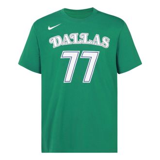 Nike Basketball Logo Round Neck Short Sleeve Dallas Mavericks Doncic No. 77 Green CT9911-315