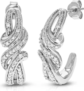 Vir Jewels 1/5 cttw Lab Grown Diamond Hoops Earrings in Sterling Silver With Push Backs For Women