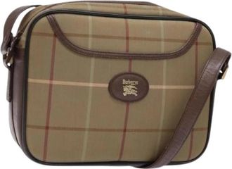 Burberry Pre-owned Canvas Schoudertas - Dames - Vintage Schoudertas - Beige - ONE Size - Leer - Vintage