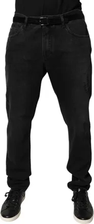 Dolce & Gabbana Black Cotton Skinny Men Denim Jeans Clothing
