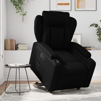 vidaXL Vidaxl - Sill&oacute;n Reclinable Y Elevable El&eacute;ctrico Cuero Sint&eacute;tico Negro