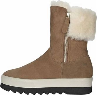 Cougar Womens Vera Leather Waterproof Shearling Boots In Hazel