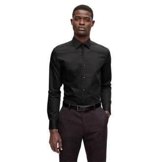 HUGO BOSS Heren overhemd met lange mouwen (Zwart)