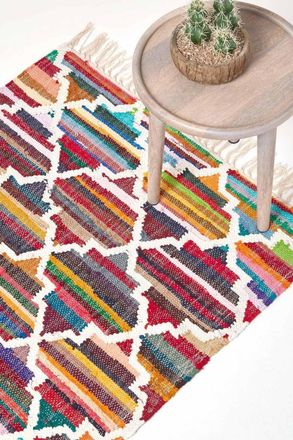 Homescapes Amsterdam Handwoven Cotton Chindi Kilim Pattern Rug | Size: 160 cm x 230 cm