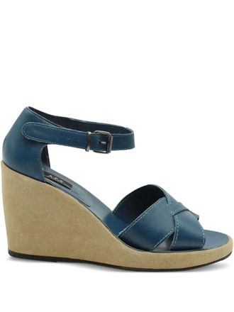 A.P.C. Sandali con zeppa e cinturini a incrocio - Blu