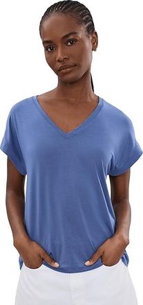 Tommy Bahama Kauai V-Neck Short Sleeve T-Shirts Womens Clothing Sanibel Blue : LG (US 12-14), Modal/Polyester/Spandex